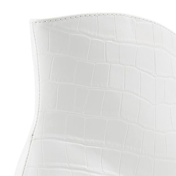 NEW WHO WHAT WEAR Women Olivia Faux Croco Pointy Zip Above Ankle Dress Bootie - Picture 5 of 6